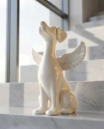 Angel Dog Ceramic Urn for Ashes – Dog Memorial Urn - Image 4