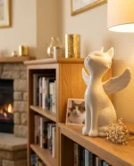 Angel Cat Ceramic Urn for Ashes – Cat Memorial Urn - Image 5