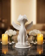 Angel Cat Ceramic Urn for Ashes – Cat Memorial Urn - Image 6