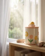 Floral Garden Ceramic Pet Urn for Ashes - Yellow Hat Dog - Image 4