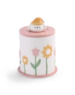 Floral Garden Ceramic Pet Urn for Ashes - Yellow Hat Dog