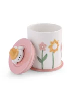 Floral Garden Ceramic Pet Urn for Ashes - Yellow Hat Dog - Image 2