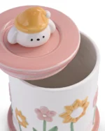 Floral Garden Ceramic Pet Urn for Ashes - Yellow Hat Dog - Image 3