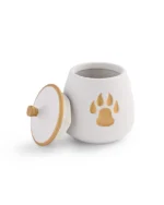Gold Paw Print Ceramic Pet Urn for Ashes - Image 2