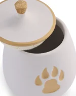 Gold Paw Print Ceramic Pet Urn for Ashes - Image 3