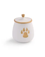 Gold Paw Print Ceramic Pet Urn for Ashes