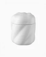 White Ceramic Paw Print Pet Urn for Ashes