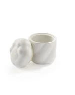 White Ceramic Paw Print Pet Urn for Ashes - Image 2