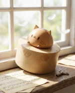 Wooden Cat Music Box Urn for Ashes - Image 5