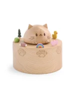 Wooden Cat Music Box Urn for Ashes
