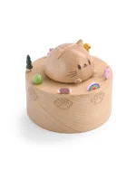 Wooden Cat Music Box Urn for Ashes - Image 2