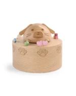 Wooden Dog Music Box Urn for Ashes