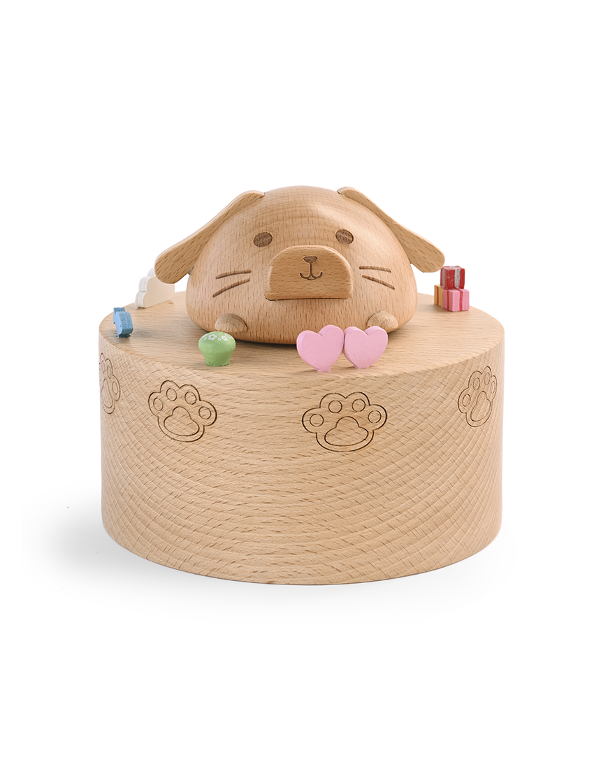 wooden-dog-music-box-pet-urn-5 Wooden Dog Music Box Urn for Ashes - Image 1