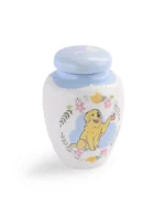Ceramic Pet Urn for Ashes – Custom Hand-Painted Cartoon Portrait Memorial
