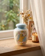 Ceramic Pet Urn for Ashes – Custom Hand-Painted Cartoon Portrait Memorial - Image 4