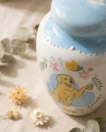 Ceramic Pet Urn for Ashes – Custom Hand-Painted Cartoon Portrait Memorial - Image 5