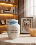 Ceramic Pet Urn for Ashes – Custom Hand-Painted Cartoon Portrait Memorial - Image 6