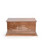 Classic Walnut Flat-Top Cremation Urn for Ashes - Image 4