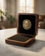 Custom 3D Relief Portrait Keepsake Box – Solid Walnut & Brass Pet Memorial Box - Image 4