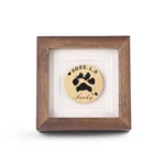 Personalized Pet Memorial Frame with Engraved Paw Print