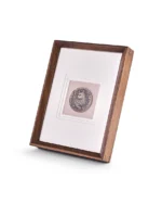 Custom Single Portrait Pet Memorial Frame – Walnut Display with 3D Brass Relief - Image 2