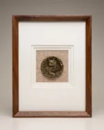 Custom Single Portrait Pet Memorial Frame – Walnut Display with 3D Brass Relief - Image 4