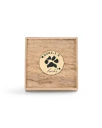 Custom Textured Wood Pet Memorial Plaque – Engraved Brass Disc