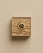 Custom Textured Wood Pet Memorial Plaque – Engraved Brass Disc - Image 4