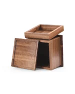 Dual-Layer Walnut Cremation Urn for Ashes - Image 3