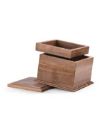 Dual-Layer Walnut Cremation Urn for Ashes - Image 2