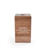 Eternal Flame Solid Walnut Square Urn for Ashes - Image 4