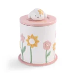 Floral Garden Ceramic Dog Urn for Ashes – Yellow Hair Clip Dog