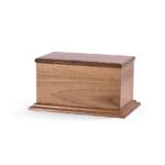 Modern Walnut Flat-Top Cremation Urn for Ashes