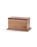 Modern Walnut Flat-Top Cremation Urn for Ashes