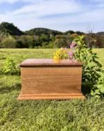 Modern Walnut Flat-Top Cremation Urn for Ashes - Image 4