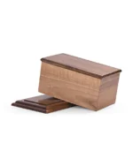 Modern Walnut Flat-Top Cremation Urn for Ashes - Image 2