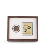 Custom Pet Memorial Frame – Solid Walnut Display Frame with 3D Brass Portrait & Engraved Plaque