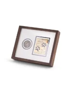 Custom Pet Memorial Frame – Solid Walnut Display Frame with 3D Brass Portrait & Engraved Plaque - Image 2