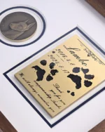 Custom Pet Memorial Frame – Solid Walnut Display Frame with 3D Brass Portrait & Engraved Plaque - Image 3