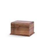Subtle Cross Engraved Walnut Cremation Urn for Ashes