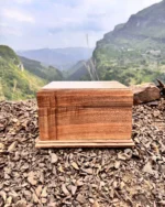 Subtle Cross Engraved Walnut Cremation Urn for Ashes - Image 4