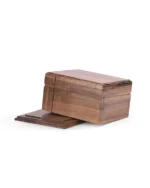 Subtle Cross Engraved Walnut Cremation Urn for Ashes - Image 2