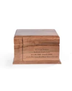 Subtle Cross Engraved Walnut Cremation Urn for Ashes - Image 4