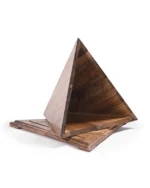 Triangular Pyramid Walnut Urn for Ashes - Image 2