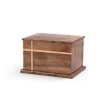 Two-Tone Inlay Walnut Cremation Urn for Ashes