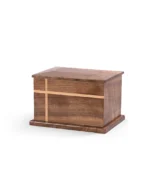 Two-Tone Inlay Walnut Cremation Urn for Ashes