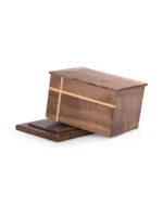 Two-Tone Inlay Walnut Cremation Urn for Ashes - Image 2