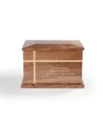 Two-Tone Inlay Walnut Cremation Urn for Ashes - Image 4