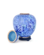 Blue Floral Cloisonne Cremation Urn - Image 2