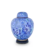 Blue Floral Cloisonne Cremation Urn